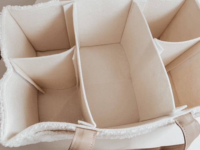 NAPPY CADDY ORGANISER - TEDDY | BEIGE HANDLES
