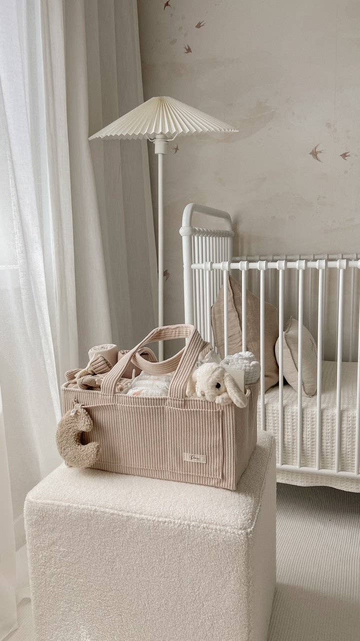NAPPY CADDY ORGANISER - CORD | TAUPE