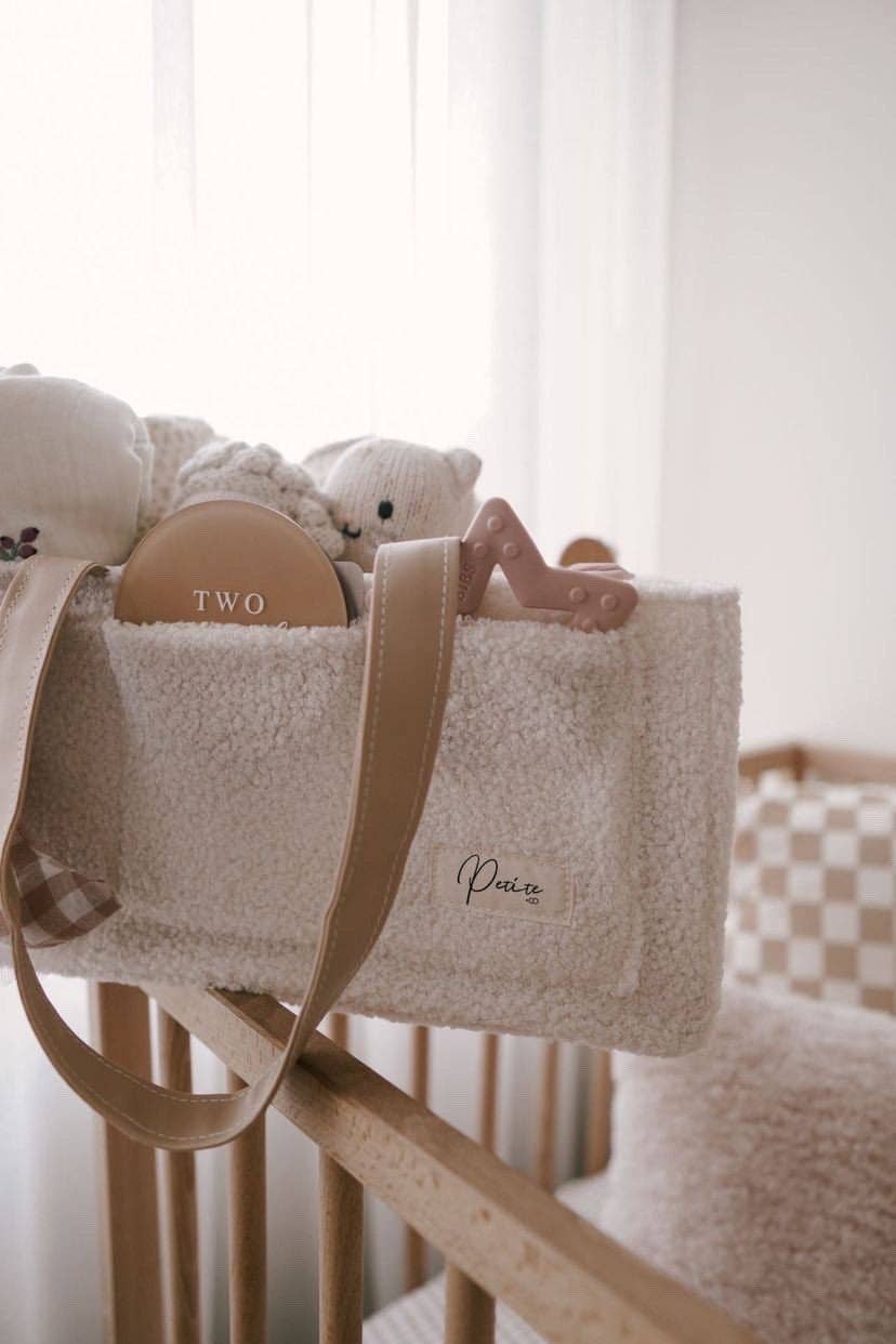 NAPPY CADDY ORGANISER - TEDDY | BEIGE HANDLES