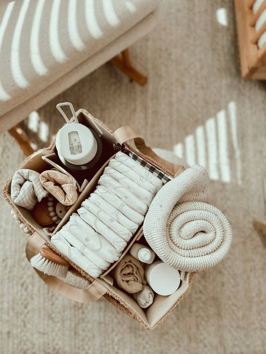 NAPPY CADDY ORGANISER - TEDDY BROWN